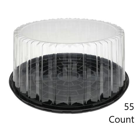 Pactiv Showcake Apet Plastic Round Cake Container Blackclear 1075
