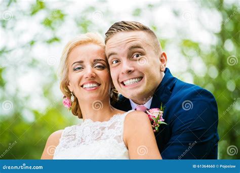 Beautiful Wedding Couple Stock Photo Image Of Grass 61364660