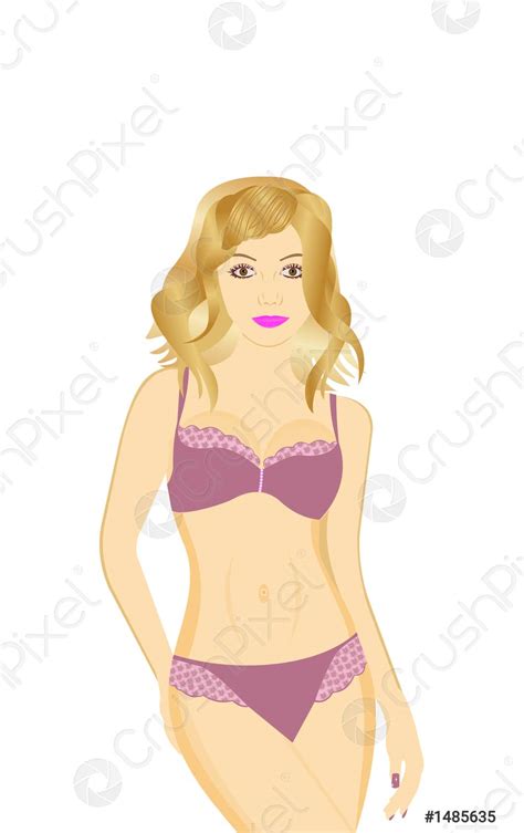 A Beautiful Sexy Girl In Pink Lingerie Stock Vector 1485635 Crushpixel