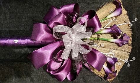 Royal Purple Wedding Broom With Purple Calla Lillies And Dark Etsy