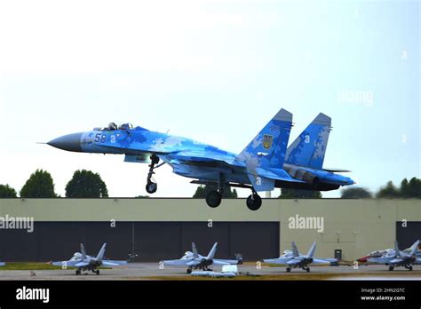 Ukrainian Air Force Sukhoi Su 27 Flanker Military Combat Aircraft