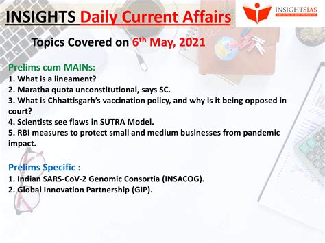 Insights Daily Current Affairs Pib Summary 06 May 2021 Insightsias