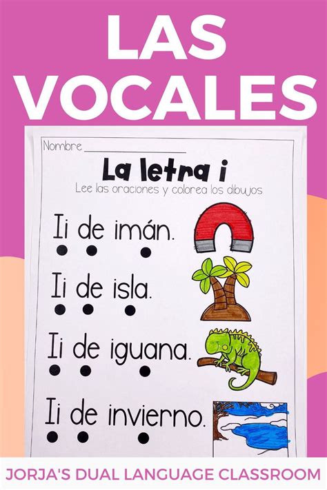 Actividades para imprimir de las vocales para enseñar en preescolar