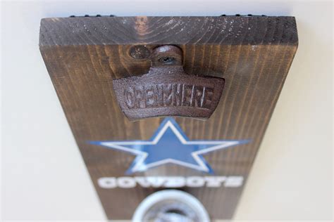 Dallas Cowboys Bottle Opener Cap Catcher Collector Wall Etsy