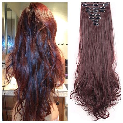 Auburn Remy Clip In Hair Extensions 24 Only 65 98 Clip In Hair Extensions Auburn Hair