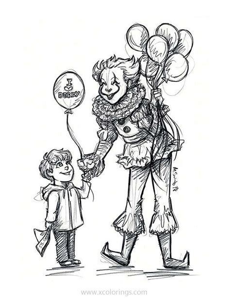 Pennywise The Clown Coloring Pages Xcolorings Com