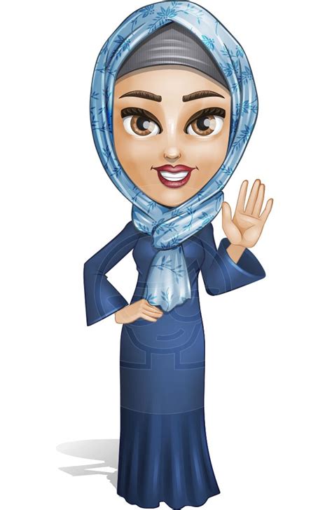 Young Islamic Woman Cartoon Vector Character Graphicmama Girl