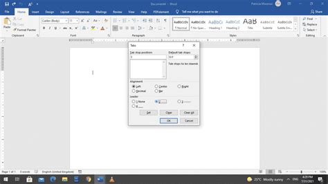 How To Use Right Tabs In A Microsoft Word Document
