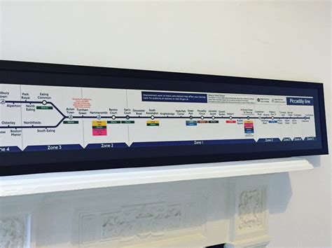 London Underground Piccadilly Line Diagram Tube Map Art Print Etsy