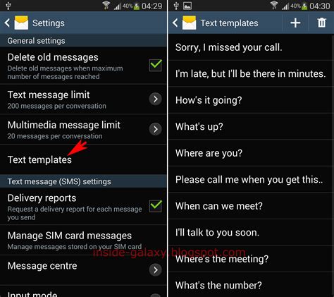 Inside Galaxy Samsung Galaxy S4 How To Setup And Use Text Templates