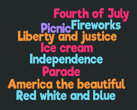 Printable Fourth of July Word Cloud Word Art in 2022  Word cloud, Word
