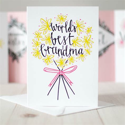 Personalized gifts for grandma's birthday. 'world's best grandma' birthday or mothers' day card by ...