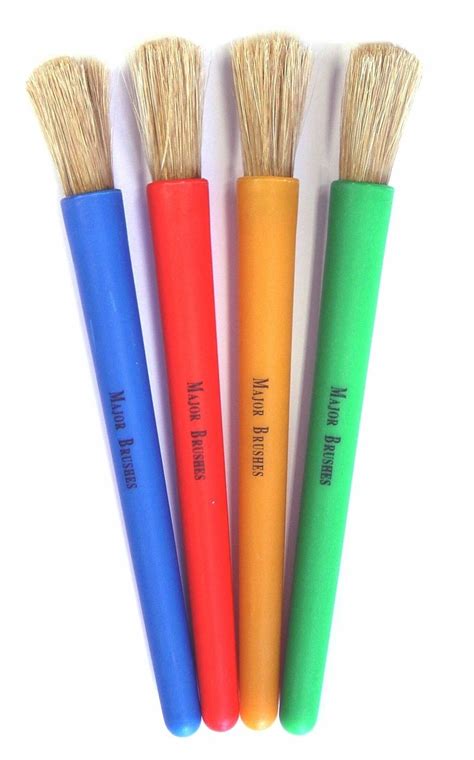 Childrens Chubby Paint Brushes Pack Of 4 Childrens Art