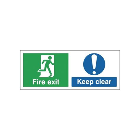 Fire Exit Keep Clear Dual Message Signs