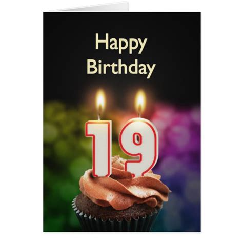 19th Birthday Card With Candles Zazzle