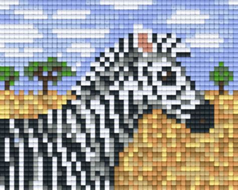 Zebra One 1 Baseplate Pixelhobby Mini Mosaic Art Kits Pixel Hobby Nz