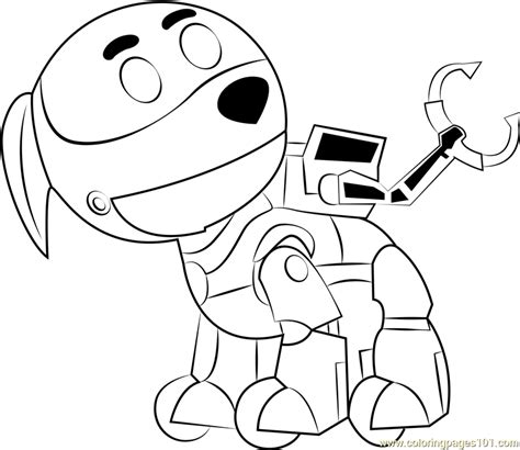 Robo Dog Coloring Page For Kids Free Paw Patrol Printable Coloring