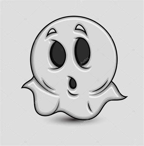 Pictures Cartoon Ghost Cute Shocked Cartoon Ghost Emoticon — Stock