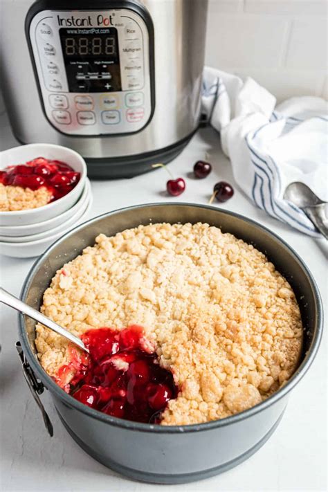 It only takes about 15 minutes from start to finish! Instant Pot Cherry Cobbler Recipe - Shugary Sweets