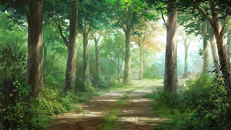 Hd Wallpaper Anime Original Path Tree Plant Land Forest Beauty