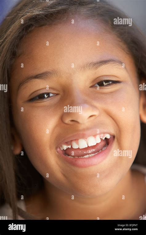 Portrait Of Girl Smiling Stock Photo Alamy