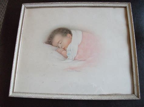 Vintage Framed Baby Print A Little Dream Dated 1932