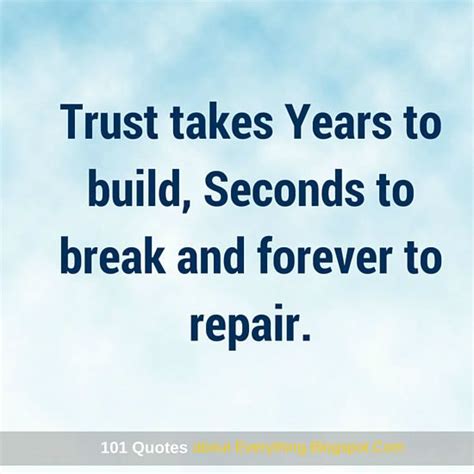 Trust Takes Years To Build Seconds To Break And Forever To Repair