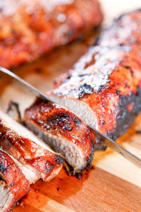 Bake at 25 to 30 minutes or until no longer pink in center and meat thermometer inserted in center registers 160°f. Grilled BBQ Pork Tenderloin Recipe - Baking Beauty