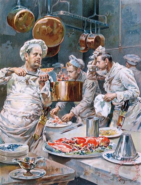 G Marchetti In The Kitchen Painting In The Kitchen Print For Sale