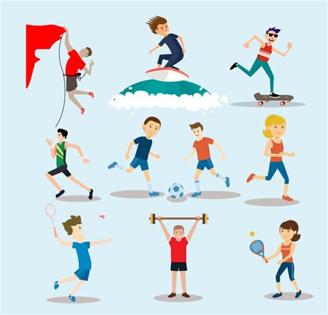 Physical Activities Vector Illustration With Outdoor Sports Vectors
