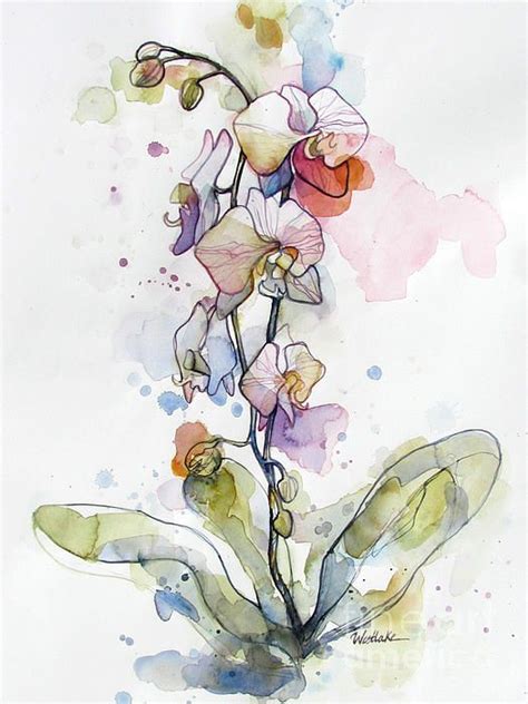 Five Orchids By Wendy Westlake Flower Art Floral Watercolor Orchids