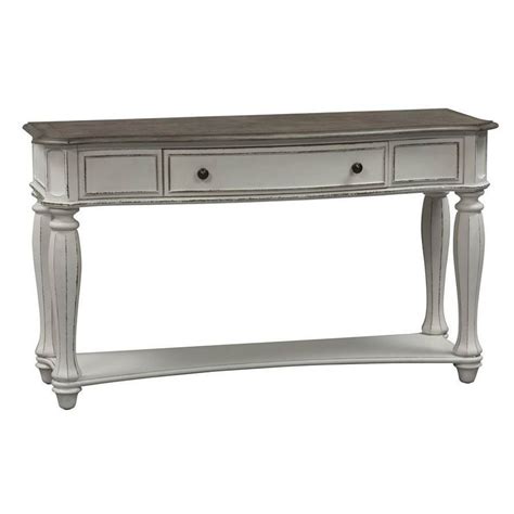 Sofa Table In Antique White Finish