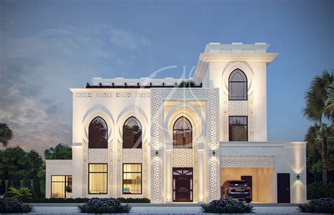 White Modern Islamic Villa Exterior Design By Comelite Architecture