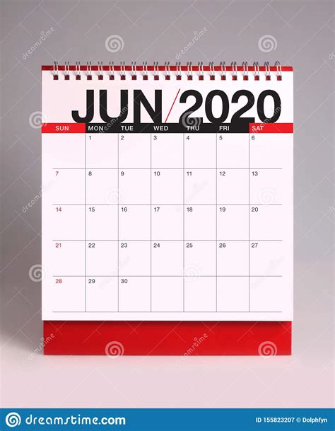 Simple Desk Calendar 2020 June Stock Image Image Of Desk 2020
