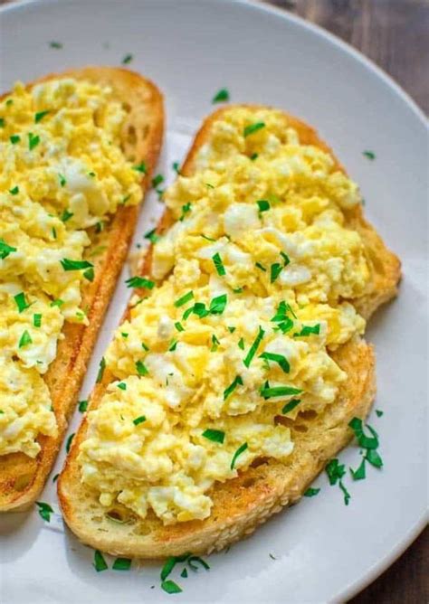 Scrambled Eggs On Sourdough Recipe Breakfast Recipes Easy Food