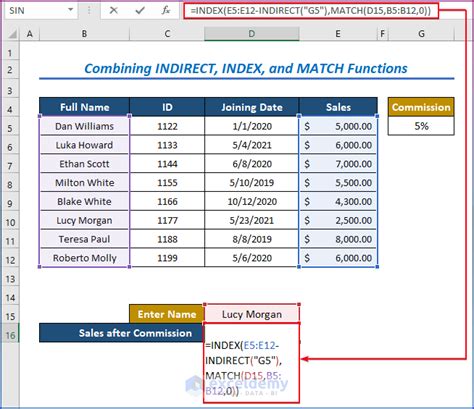 How To Use Indirect Index And Match Functions In Excel
