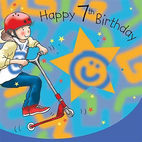 Twizler 7th Birthday Card For Boy With Scooter Age 7