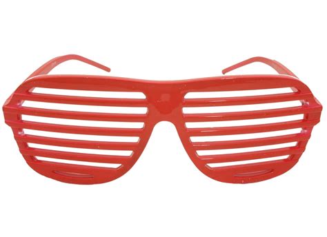 novelty party glasses slotted 80 s shades red