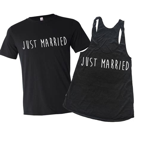 Just Married Shirts Just Married Set Just Married Tank Honeymoon Shirts Bride Groom Gift