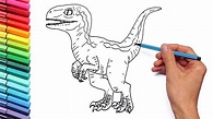 Drawing and Coloring Baby Raptor Blue From Jurassic World - Dinosaur ...