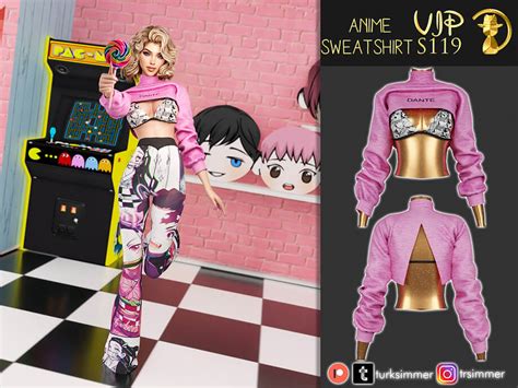 Sims 4 Anime Sweatshirt S119 By Turksimmer At Tsr The Sims Book