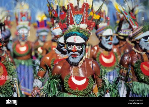 Natives At Sing Sing Festival Mt Hagen Western Highlands Papua New