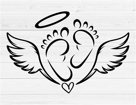 Miscarriage Svg Baby Feet Svg Baby Angel Wings Clipart Etsy Polska