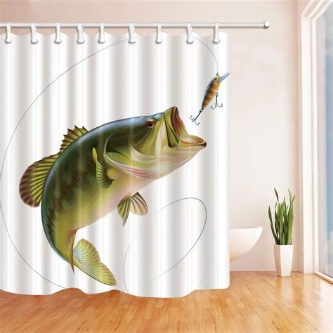 Fishing Shower Curtain Bait With Fishing Line Eatting Litter Fish