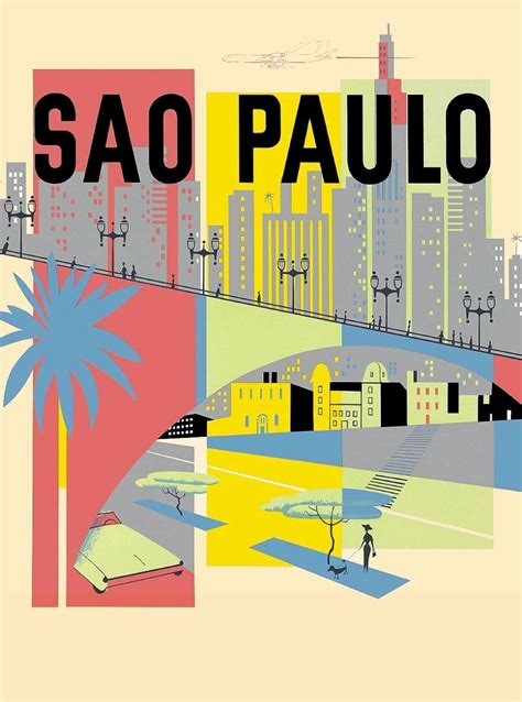 8 79 Sao Paulo Brazil South America American Vintage Travel Advertisement Poster Ebay Col