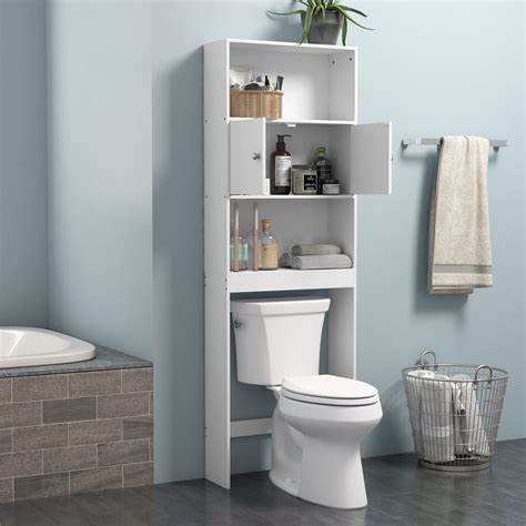 Bathroom Cabinet Wall Cabinet Over The Toilet Space Saver With 3 Wood