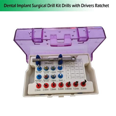 Dental Implant Surgical Drill Kit Drills With Drivers Ratchet Dental Instruments Dental