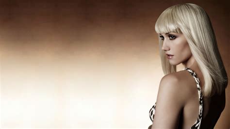 Wallpaper Blonde Long Hair Lipstick Black Hair Lips Bangs Supermodel Gwen Stefani Girl