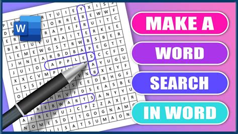 How To Make A Word Search In Ms Word Microsoft Word Tutorials