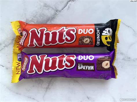 Шоколадный батончик Nestle Nuts Duo Crunch с фундуком и арахисом